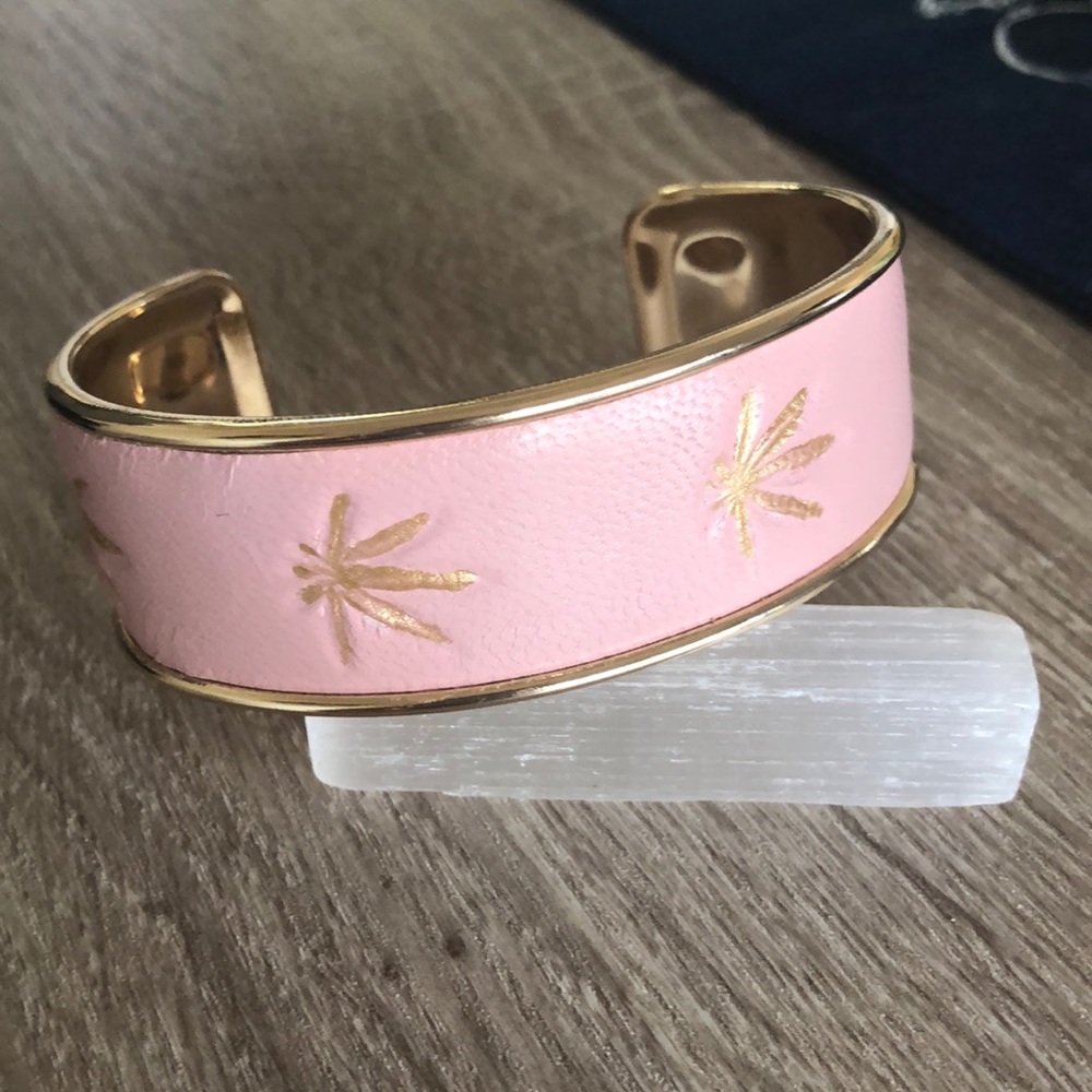 Blush pink cannabis leaf 🍃 bangle bracelet